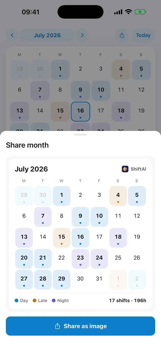 Share your month as an image