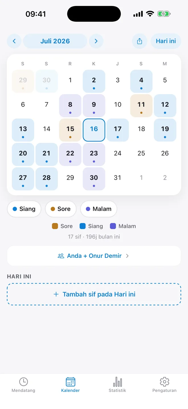 ShiftAl shift calendar