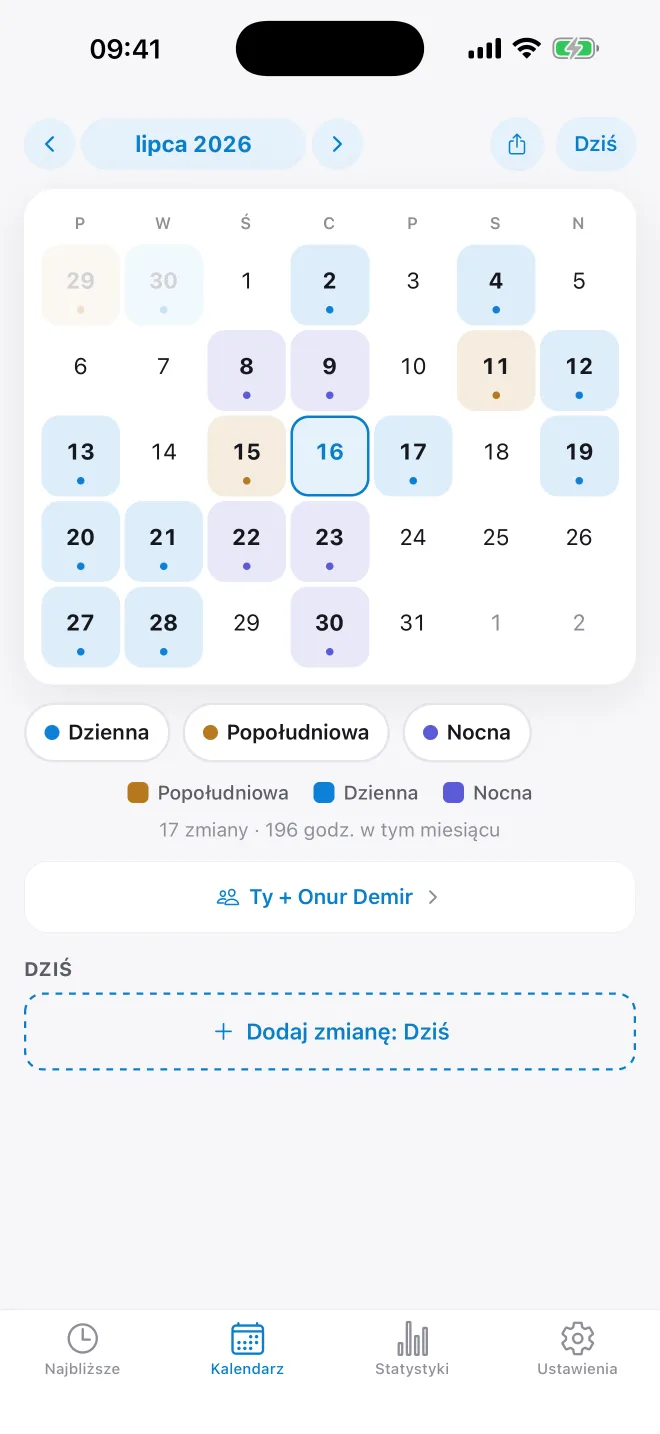 ShiftAl shift calendar