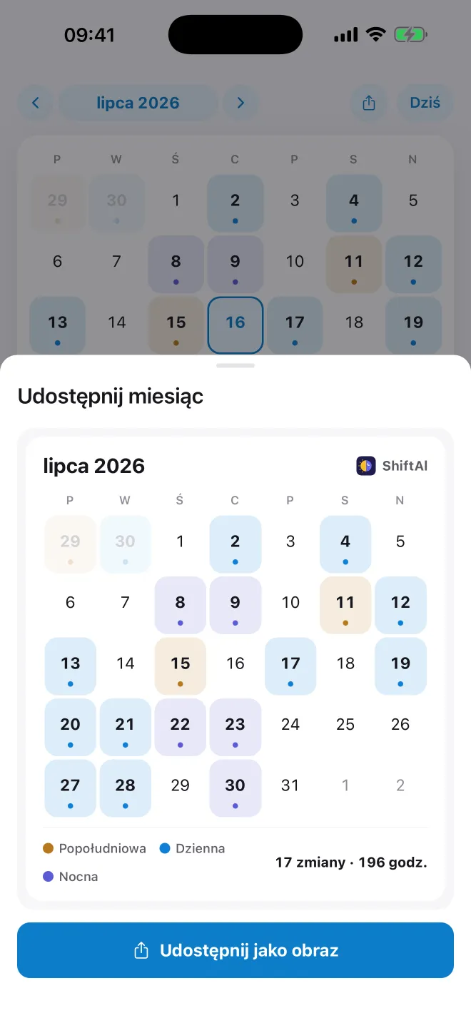 Share your month as an image