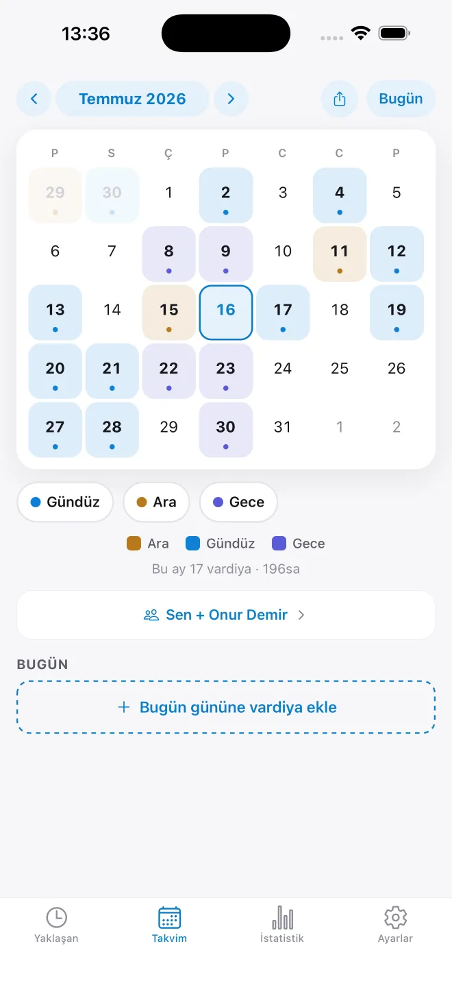 ShiftAl shift calendar